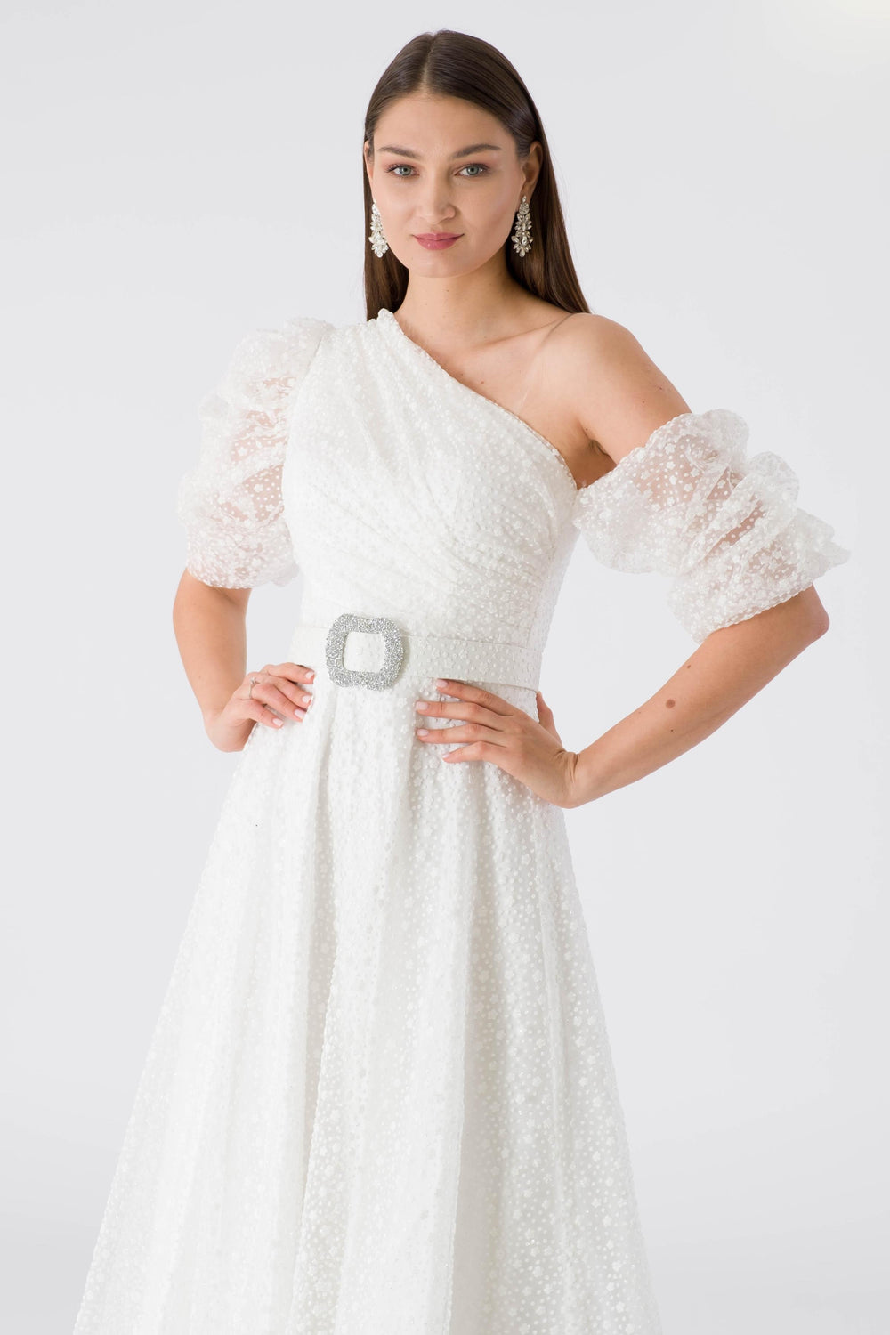 Lena Ecru Evening Dress