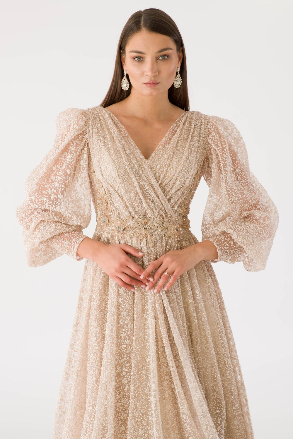 Beige evening dress dress