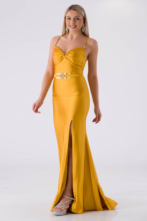 LİNA Sarı Abiye Elbise