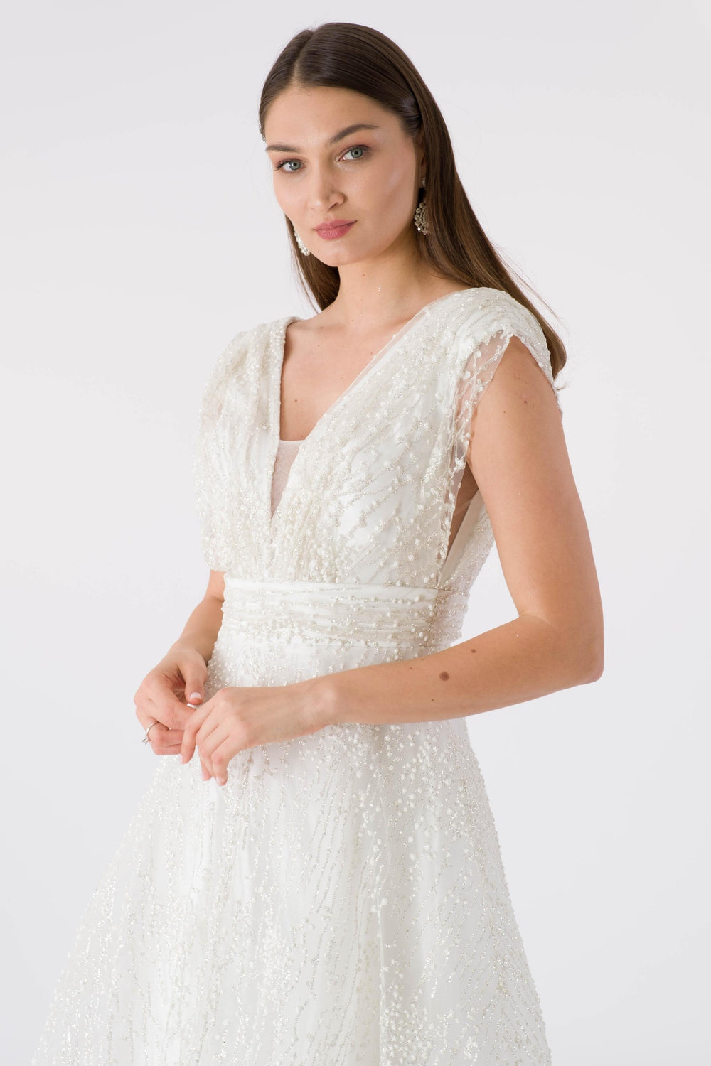 Lomus ecru evening dress dress