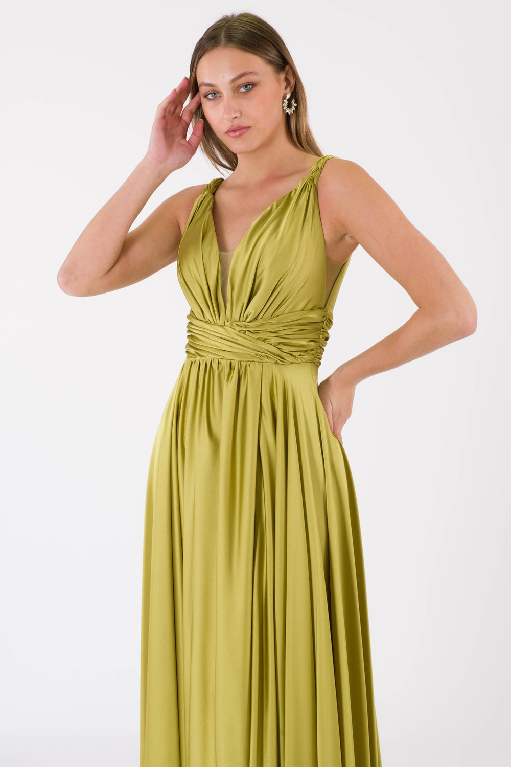 LORRAINE Fıstık Yeşili Abiye Elbise