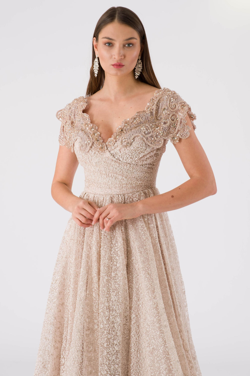 Lusa beige evening dress dress