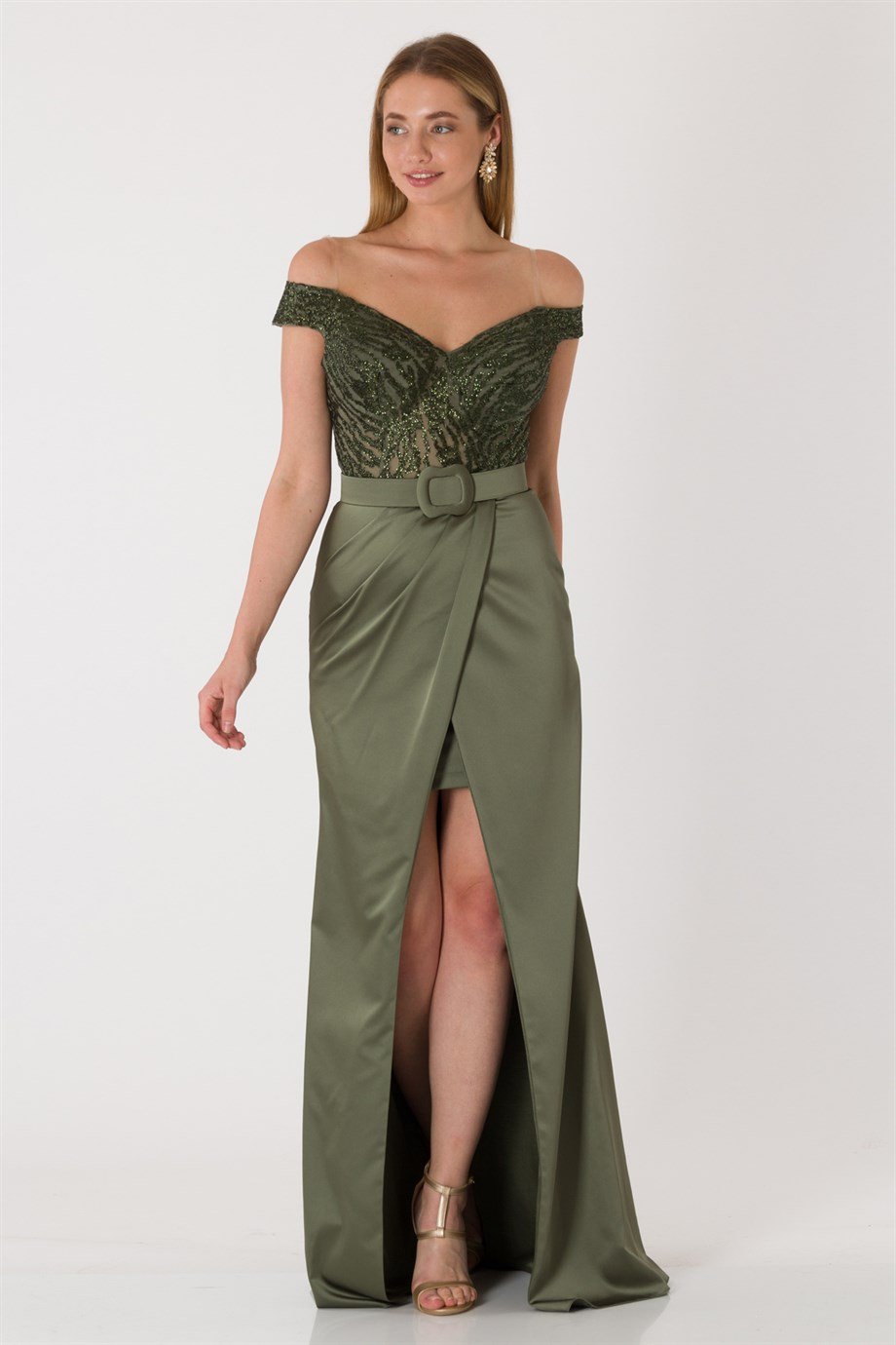 MARLENE Haki Abiye Elbise