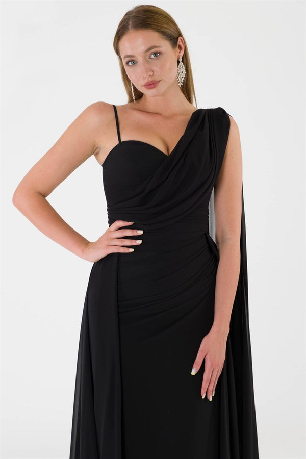 Fairy tale black evening dress dress