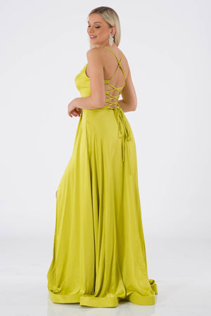 Matera Peanut Green Evening Dress