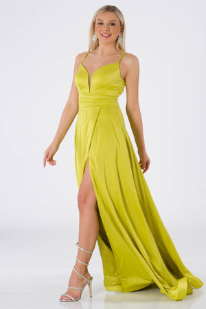 Matera Peanut Green Evening Dress