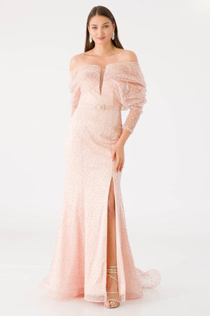 MİYA Pudra Abiye Elbise