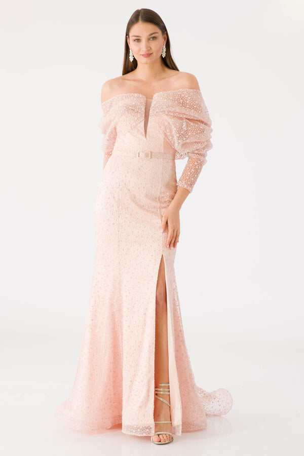 MİYA Pudra Abiye Elbise