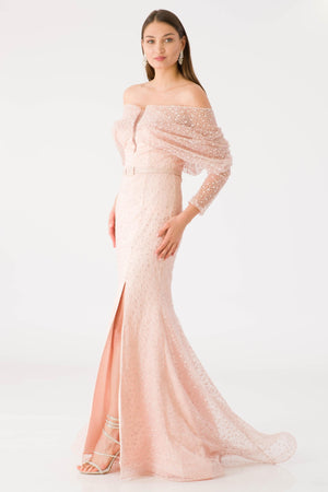 MİYA Pudra Abiye Elbise