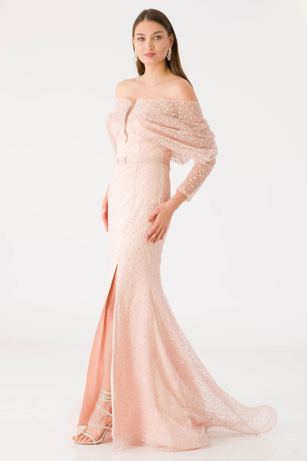 MİYA Pudra Abiye Elbise