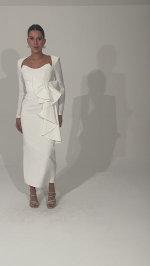 OPULENT Beyaz Abiye Elbise