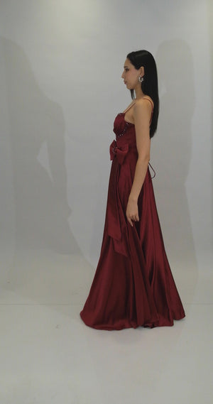 RUBY Bordo Abiye Elbise