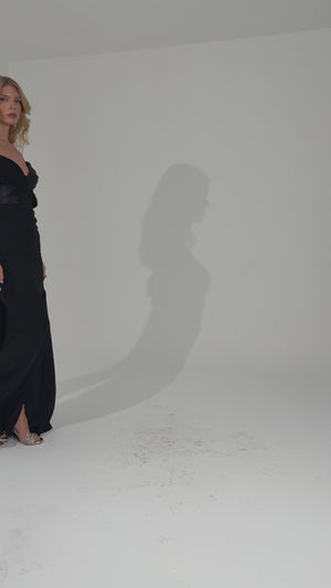 VELNORA Siyah Abiye Elbise