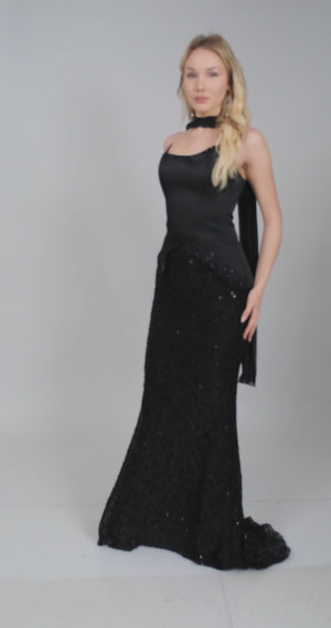 CALVERA Siyah Abiye Elbise