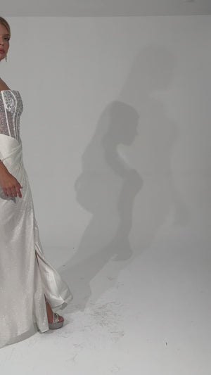 APRİL Ekru Abiye Elbise