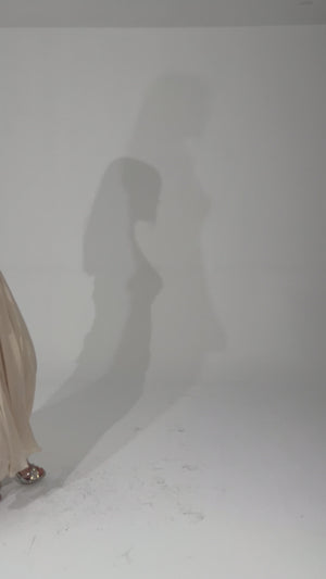 JOHRU Bej Abiye Elbise