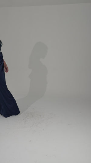 AGAETE Lacivert Abiye Elbise