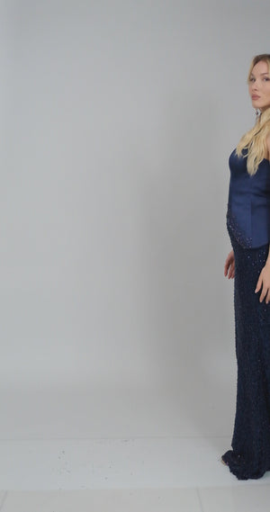 CALVERA Lacivert Abiye Elbise