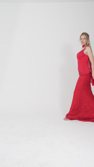 CALVERA Kırmızı Abiye Elbise