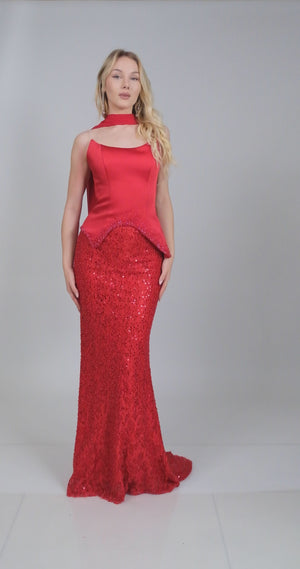 CALVERA Kırmızı Abiye Elbise