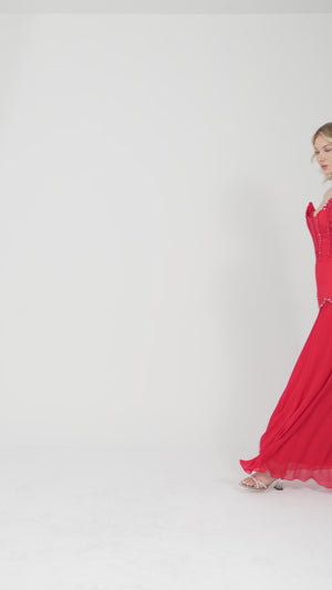 MORVEXA Kırmızı Abiye Elbise