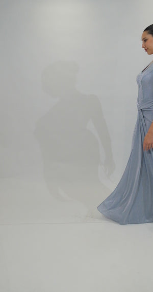 VALENCİA Bebe Mavisi Abiye Elbise