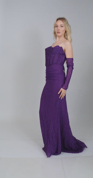 VIRENZA Mor Abiye Elbise