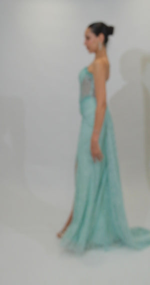 LUREX Mint Abiye Elbise