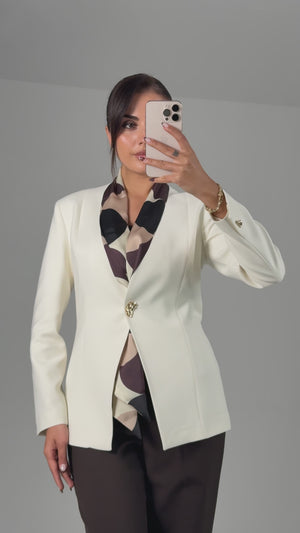 SCULPT Ekru-Kahve Ofis Takımı