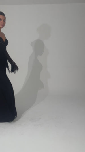 PLODİV Siyah Abiye Elbise